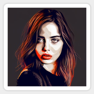 Ana de Armas Pop Art Modern Horror Vibes Red Accent Sticker